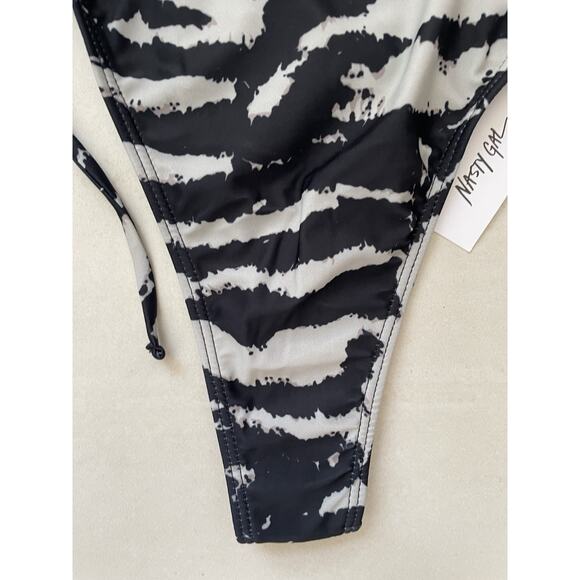 Nasty Gal Swim String Bikini Bottom Zebra Print Swimwear - Picture 8 of 10